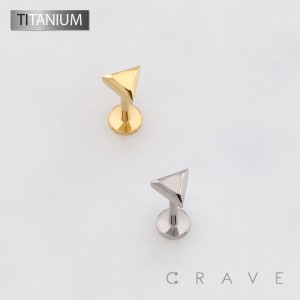 3D TRIANGLE PYRAMID TOP THREADLESS PUSH IN ASTM F136 IMPLANT GRADE TITANIUM LABRET SET